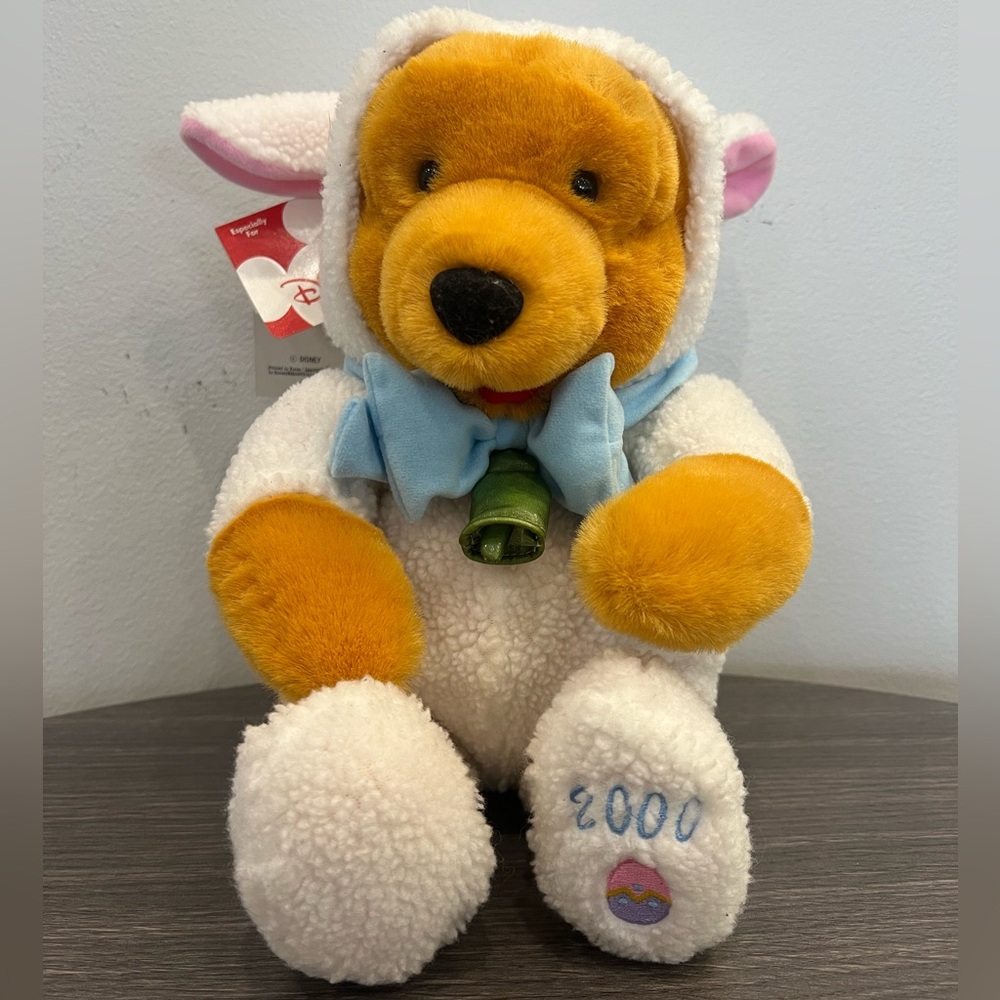 NWT Disney Vintage Lamby Pooh 13” Easter Winnie The Pooh Stuffed Plush - Picture 2 of 9